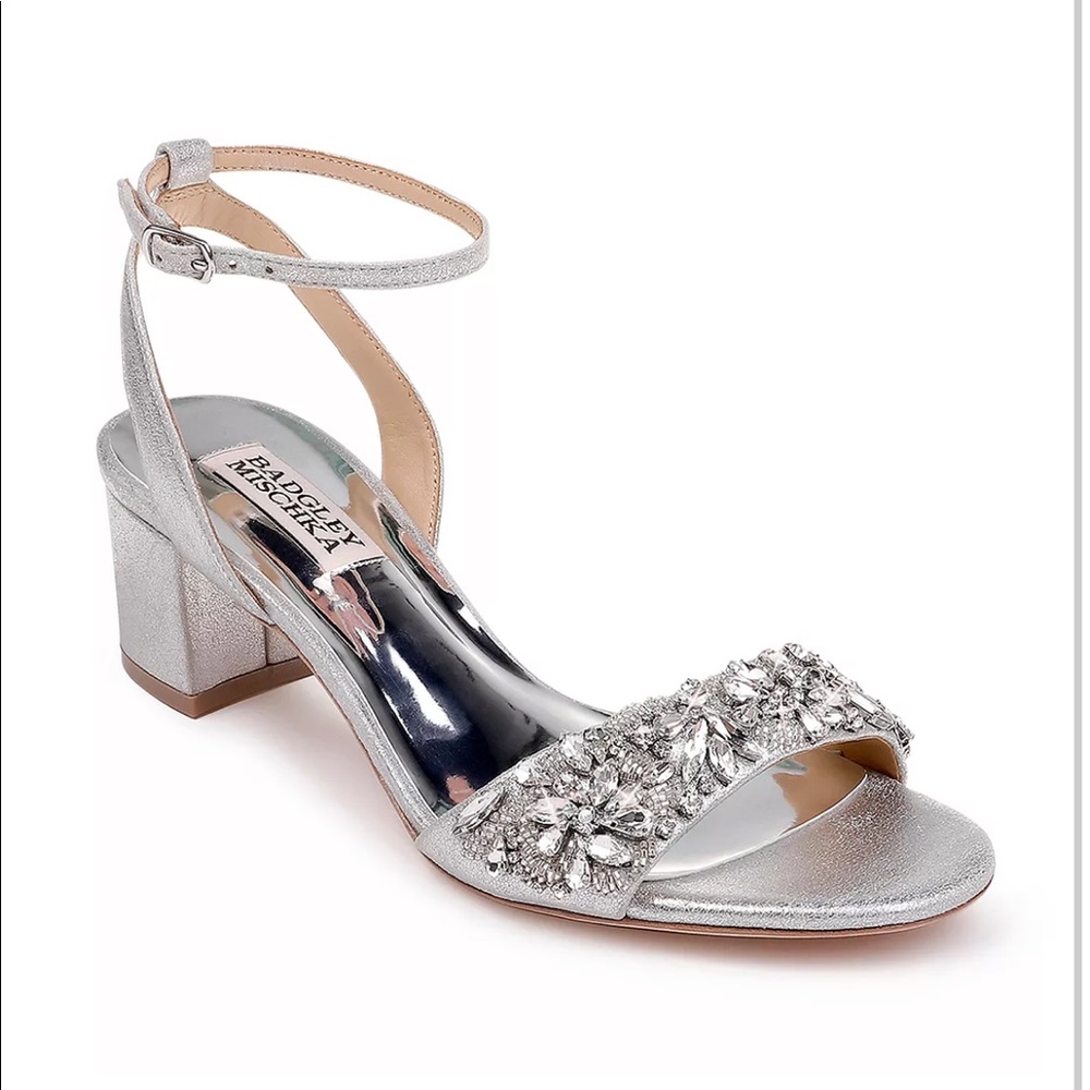 Badgley Mischka Ivanna Wedding Shoe - Silver Crystal Embellished